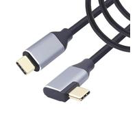 RIIEYOCA 90 gradi 100W USB C maschio a USB C maschio 3.1Gen2, ricarica veloce 100W e trasferimento dati 10Gbps e proiezione 4K HD, cavo in nylon intrecciato (1,5M)