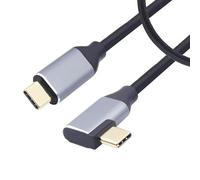 RIIEYOCA 90 gradi 100W USB C maschio a USB C maschio 3.1Gen2, ricarica veloce 100W e trasferimento dati 10Gbps e proiezione 4K HD, cavo in nylon intrecciato (0,5M)