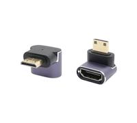 RIIEYOCA 90 Gradi Mini HDMI a HDMI 2.1 Adattatore - 8K, 48 Gbps ad alta velocità Extender con illuminazione a LED per videocamere e fotocamere