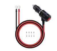 RIIEYOCA Accendisigari maschio a O anello terminale cavo di cablaggio con interruttore ON/OFF, 12V-24V Heavy Duty 16AWG 15A fusibile di protezione cavo di alimentazione (1M/3.3Ft)