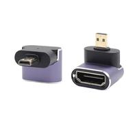 RIIEYOCA Adattatore da 90 gradi verso l'alto UHD 8 K Micro HDMI a HDMI, standard 48 Gbps ad alta velocità 2.1 Extender Micro HDMI maschio a HDMI femmina supporto 8 K a 60 Hz, 4 K a 120 Hz (UP)