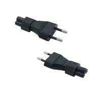 RIIEYOCA Adattatore da Spina Schuko a IEC C5, Spina Europea CEE 7/16 a Presa IEC320, per Computer Portatile, Nero (2 Pezzi)