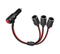 RIIEYOCA Adattatore splitter per accendisigari da 12 V 24 V con interruttore on/off, 1 maschio a 3 prese femmina, cavo di alimentazione splitter a Y (30 cm)