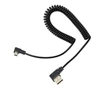 RIIEYOCA Cavo a spirale mini USB, cavo da mini USB maschio ad angolo retto a USB A maschio ad angolo sinistro e cavo a spirale a molla di ricarica per dispositivi mini USB (da 1,54 piedi a 3,94 piedi)