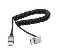 RIIEYOCA Cavo a spirale UHD 4K HDTV maschio a HDTV 18 Gbps ad alta velocità 2.0 Extender con angolo verso il basso, supporta 4K a 60 Hz, 1080p, ARC, 3D, estensibile a 1.5M/5FT