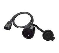 RIIEYOCA Cavo adattatore di rete per UPS da spina C14 a presa CEE7, cavo adattatore da spina IEC 320 C14 a presa europea Schuko con cappuccio protettivo, nero, 0,5 m