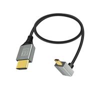 RIIEYOCA Cavo adattatore Micro HDMI a HDMI da 8 K, angolo verso il basso, connettore micro HDMI a HDMI maschio 8 K @ 60 Hz 4 K @ 120 Hz 48 Gbps ad alta velocità HDMI 2.1 cavo di collegamento per