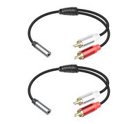 RIIEYOCA Cavo audio femmina 3,5 mm a 2 RCA maschio, cavo Y 1/8" a RCA, per smartphone, tablet, altoparlanti MP3 e TV HD (30 cm / 2 confezioni)