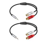 RIIEYOCA Cavo audio maschio 3,5 mm a 2 RCA femmina, cavo Y 1/8" a RCA, per smartphone, tablet, altoparlanti MP3 e TV HD (30 cm / 2 confezioni)