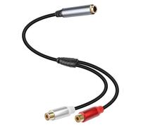 RIIEYOCA Cavo Audio Separatore 6,35mm a 2 RCA, 1/4 Pollice Jack TRS Stereo Femmina a Doppia Presa RCA Femmina per Mixer, Amplificatori, Ricevitori AV (0,3m/1ft)