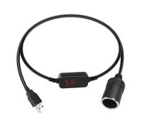 RIIEYOCA Cavo Convertitore Presa Accendisigari da USB A, Adattatore Accendisigari da 5V a 12V Femmina a USB A con Display Digitale per Dash Cam, Rilevatore Radar (0,3 m / 1 FT)