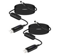 RIIEYOCA Cavo convertitore step-up 12W USB A 5V a 12V DC 5,5 x 2,1mm con interruttore On/Off & indicatore LED, per router, modem, ripetitore WiFi (2 confezioni, 1,5M/5ft)