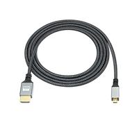 RIIEYOCA Cavo da micro HDMI a HDMI 4K, micro HDMI maschio a HDMI maschio, in alluminio intrecciato, supporto 4K UHD, 1080p, 720p, 3D, per laptop, proiettore, TV, monitor, videocamera (2 m)