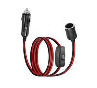 RIIEYOCA Cavo di alimentazione da spina maschio a presa accendisigari da 12 V 24 V, 16 AWG, resistente, 15 A, presa accendisigari da maschio a femmina, con interruttore on/off, per auto, barche, ecc.