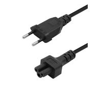 RIIEYOCA Cavo di alimentazione europeo, spina europea di tipo C su presa IEC320 C5, 7,5 A/250 V, 0,75 mm² per TV, stampanti, computer, proiettori, nero, cavo di prolunga da 0,3 M/1 FT