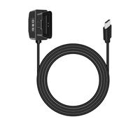 RIIEYOCA Cavo di Alimentazione OBD per Dash Cam, Adattatore da USB C a OBD-II con Connettore Pulsante Interruttore Plug and Play 24 Ore Monitoraggio/Modalità ACC (11,5ft / 3,5m)