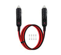 RIIEYOCA Cavo di alimentazione per accendisigari per auto 14AWG 12V, cavo di ricarica da maschio a maschio per accendisigari con luci LED e fusibile da 15A (1,5m/4,9ft)
