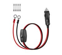 RIIEYOCA Cavo di prolunga per accendisigari da 12 V 24 V maschio a O-Ring, 16 AWG, resistente, 15 A, cavo di alimentazione di ricambio con interruttore on/off, per auto e barche (0,6 m)