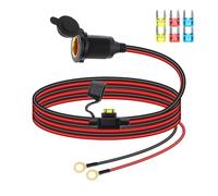 RIIEYOCA Cavo di Prolunga per Presa Accendisigari 12V/24V, Presa Accendisigari Femmina a Filetto Fisso per Auto a Cavo Terminale O Ring con Copertura Impermeabile e Fusibile 20A.(2M)