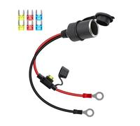 RIIEYOCA Cavo di Prolunga per Presa Accendisigari 12V/24V, Presa Accendisigari Femmina per Auto a Cavo Terminale O Ring con Copertura Impermeabile e Fusibile 20A per Auto, Barche, ecc. (0,5M)