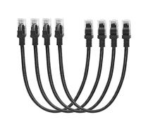 RIIEYOCA Cavo Patch Ethernet Cat5e Corto 30 cm, Cavo di Rete LAN per Computer RJ45 Senza Impigliamenti per Router, Modem, Switch, Server, Nero (Confezione da 4)