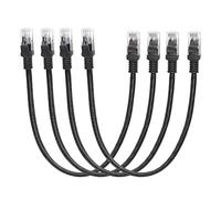 RIIEYOCA Cavo Patch Ethernet Cat6 Corto 1ft, Cavo di Rete Internet ad Alta Velocità Cavo Patch LAN con Connettore Rj45 per Router, Modem, Switch, Server, Nero, 4 Pezzi