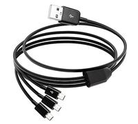 RIIEYOCA Cavo splitter multi mini USB, 3 in 1 USB 2.0 A maschio a 3 mini 5 pin maschio cavo di ricarica per sincronizzazione dati, 1 m (nero)