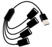 RIIEYOCA Cavo splitter USB Y, 4 in 1 USB 2.0 A maschio a 4 prese USB, cavo di ricarica per PC, auto, computer portatile/computer portatile/U, 0,3 m