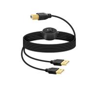 RIIEYOCA Cavo USB per stampante, 2,5 m, 2 cavi da USB-A a USB-B, splitter con pulsante Toggle, stampante 2 in 1, scanner (1 m USBA + 1,5 m USBB)