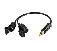 RIIEYOCA Presa multipla per accendisigari per auto, 2 prese splitter 12V/24V Adattatore per accendisigari da maschio a femmina Cavo di prolunga per presa,40CM