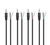 RIIEYOCA Sostituzione 3,5 mm spina maschio a filo nudo Open End 1/8" TRRS 4 poli cavo audio stereo per apparecchiature audio installate o per cuffie microfono riparazione 1M (confezione da 4)