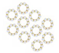 Riiichflowshop 10 Pezzi di Perle Anelli portatovaglioli imitati Perline Bianche Eleganti Strass tovaglioli Fibbie per Cena di Nozze Festa