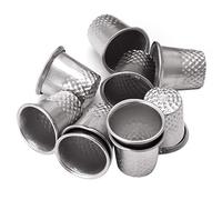 Riiichflowshop 10 Pezzi ditali Multi-Misura Protezione per Le Dita Cucito quiting Strumento Artigianale Fatto a Mano in Acciaio Inossidabile Argento