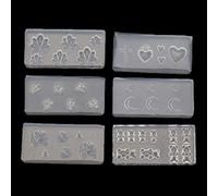 Riiichflowshop 6 Pezzi Fatti a Mano Stat Luna per Croce Fiore Orso Nail Art Stampo in Silicone Kit Stampo per Intaglio delle Unghie Modelli per Nail Art Maincure T Gel di silice