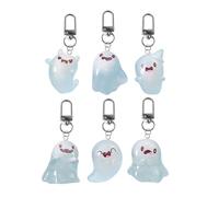 Riiichflowshop Set di 6 Portachiavi Fantasma Luminoso con Ciondolo Portachiavi Zaino Borsa Accessorio per Halloween