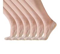 RIIQIICHY 4/6 Paia di Calzini Fantasmini Invisibili Donna Calze Corti Basse Salvapiede in Cotone + Nylon Traspirante con Silicone Antiscivolo Eleganti Tinta Unita Adatti per Primavera Estate Autunno