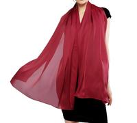 RIIQIICHY Foulard Sciarpa Rosso Seta Donna Pashmina Leggera Stola Scialle Cerimonia Abito da Sera Elegante Sposa