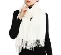 RIIQIICHY Sciarpa Donna Invernale Bianco Pashmina Scialle Caldo Stola Elegante Cerimonia per Abito