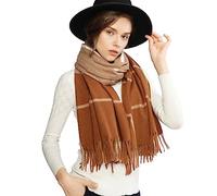 RIIQIICHY Sciarpa Donna Invernale Pashmina Scialle Caldo Regalo Donna Natale Compleanno Utile Sciarpe Quadri Marrone