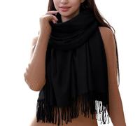 RIIQIICHY Sciarpa Nero Donna Invernale Pashmina Scialle Caldo Stola Regalo Donna Sciarpone Inverno