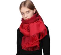 RIIQIICHY Sciarpa Regalo Natale Donna Compleanno Invernale Rosso Pashmina Scialle Caldo Sciarpone Inverno Stola Elegante