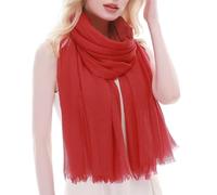 RIIQIICHY Sciarpa Rosso Foulard Donna Pashmina Scialle Stola Elegante Cerimonia Invernale Primaverile Leggera Morbide Lunga Autunnale Estiva