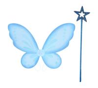 Riismen Fee Costume Set Con Ali Per Donna Ali Di Farfalla Fee D Angelo Con Bacchetta Magica Blu Navy Blu Taglia unica