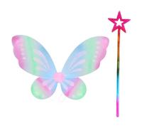 Riismen Fee Costume Set Con Ali Per Donna Ali Di Farfalla Fee D Angelo Con Bacchetta Magica Colorato Colorato Taglia unica