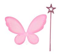 Riismen Fee Costume Set Con Ali Per Donna Ali Di Farfalla Fee D Angelo Con Bacchetta Magica Rosa Rosa Taglia unica
