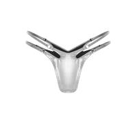 Riismen Femme Glitter Metallico Bikini Slip Pu Pelle Calzoncini Bikini con Oring Taglio String Tback Perizoma Mutande Argento XL