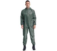 Riismen Tuta Intera da Lavoro Uomo Tuta Meccanico Protettiva con Cerniera e Cappuccio Abbigliamento Protettiva Lavabile e Riutilizzabile Antistatica Coverall Grigio 4XL