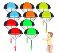 Riisoyu 10 Pezzi Giocattolo di Paracadute, Giocattolo Paracadute Mano Lancio Paracadute Giocattoli per Paracadute da Volo Giocattoli per paracadutisti per bambini Adatto per Mano Giochi all'aperto