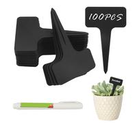 Riisoyu 100 tappi per piante, in plastica, impermeabili, da giardino, resistenti alle intemperie, con pennarelli, per alberi, fiori, piantine, viti