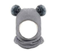 Riisoyu 2 in 1 Cappello Bambino Invernale, Cappello Bebè Invernali Balaclava Calda Bambini Foderato in Pile Passamontagna Cappello Invernali Caldo Earflap e Sciarpa Lavorato a Maglia per 2 a 5 Anni